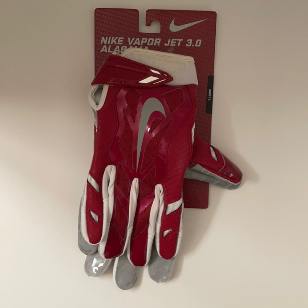 Alabama Crimson Tide Nike Vapor Jet 3.0 Football Gloves LIMITED EDITION.